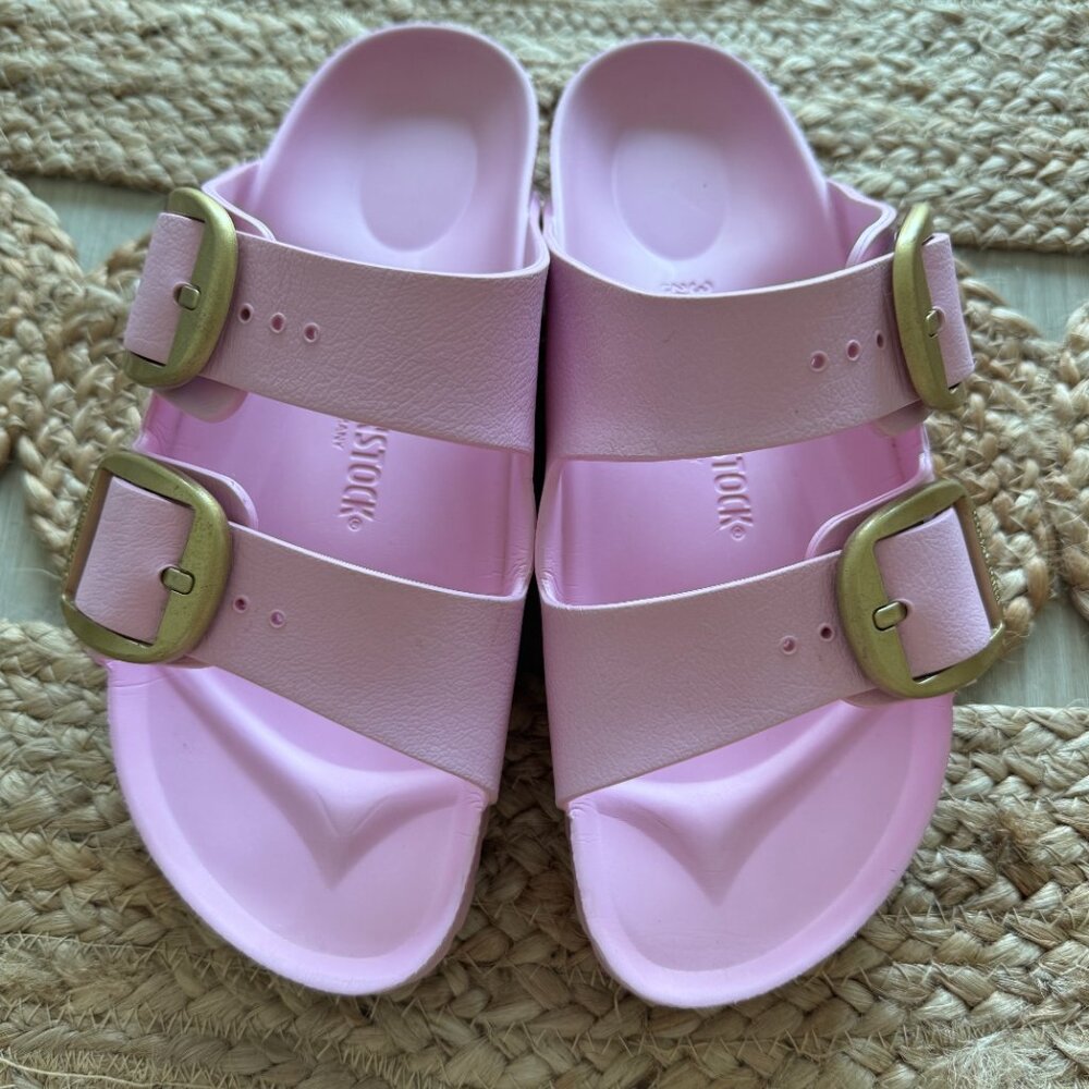 ✨ Birkenstock Arizona Big Buckle EVA Fondant Pink w/ Gold Buckle – EU 38 ✨